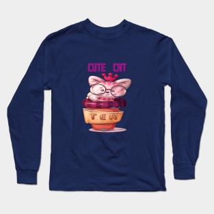 Cute Cat Animal Design Long Sleeve T-Shirt